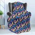 thumbnail image 4 of Colorful Soft Flannel Fleece Blanket, Continuous Design of Abstract Geometric Patterns in Graffiti Drawing Style, Cozy Plush for Indoor and Outdoor Use, 50" x 70", Indigo Multicolor, by Ambesonne, 4 of 5