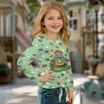 thumbnail image 3 of Xixirimido Frog Mushrooms Green Pattern Girls Casual T-Shirt Crew Neck Tunic Tops Long Sleeve Loose Fit Soft Blouse Tie-hem Tees for Fall Winter, Size 9-10, 3 of 7