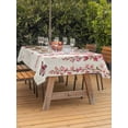 thumbnail image 4 of 60x120 Inch Outdoor Tablecloth with Umbrella Hole Zipper Rectangle Butterfly Flower Rectangular Tablecloths Outside Waterproof Farmhouse Vintage Country Pink Floral Patio Table Cover for Picnic Party, 4 of 8
