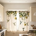 thumbnail image 2 of Lemon Hummingbird Print Semi Sheer Tier Curtains Set of 2 27.56W x 59.06H Rod Pocket Light Filtering Curtains for Kitchen Bathroom, 2 of 8