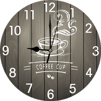 Eveokoki Rustic Kitchen Wall Clock Wooden Office Coffee Decor Wall Clocks 10 inches Silent Clocks for Kitchen/Office/Coffee Corner Coffee Bar Decoration