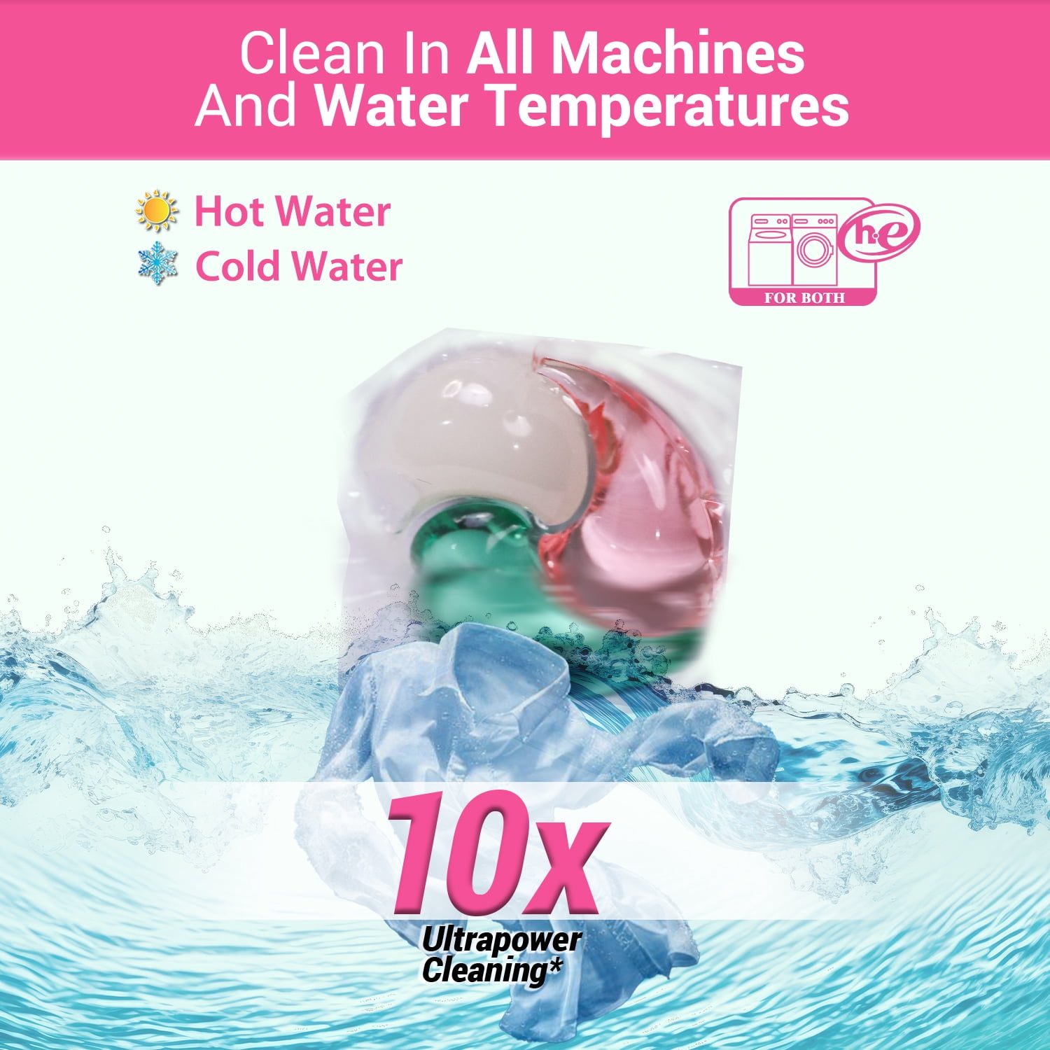 WBM Laundry Detergent Pods, Spring Fragrance, 128 Count, HE Concentrated, 10x Ultra Power