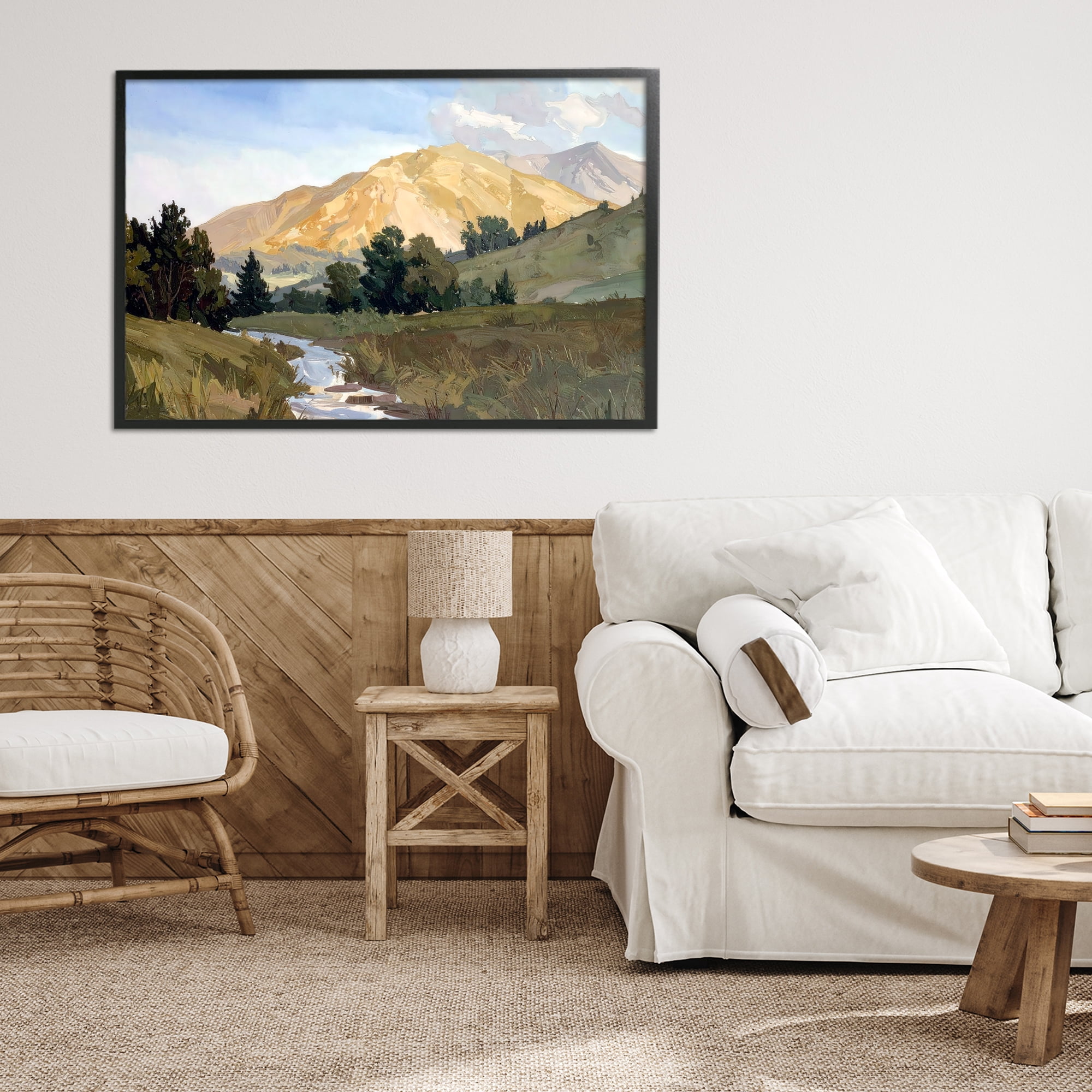 Stupell Industries Mountain Divide Valley Black Framed Giclee Art, design by Alonza Saunders