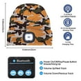 thumbnail image 2 of Viworld Unisex Bluetooth Beanie Hat with Light,4 LED USB Rechargeable Wireless Headphones Tech Caps,Gifts for Men Women Teen Boys (Camouflage Yellow), 2 of 6