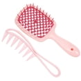 thumbnail image 4 of Juego de 2 cepillos para el cabello, peine para desenredar el cabello, fácil de sostener, juego de peine para el cabello, peine de dientes anchos Salvador cepillo de pelo hueco, 4 of 10