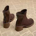 thumbnail image 4 of NECHOLOGY Botas Mujer Zapatos Botines de mujer Botas de tacón de otoño para mujer, botas , nuevos zapatos de otoño e invierno, botines de Color sólido con tacón grueso, 2023 (Brown, 6.5), 4 of 6