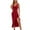Red, variant on Antinious Women V-Neck Sleeveless Solid Soft Casual Comfortable Versatile Midi Dress