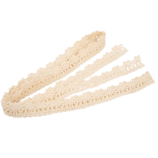 Cinta de encaje DIY, red blanca de algodón, 1,4 cm de ancho, 20 yardas, adorno de encaje exquisito para cortina, ropa, mantel, decoración