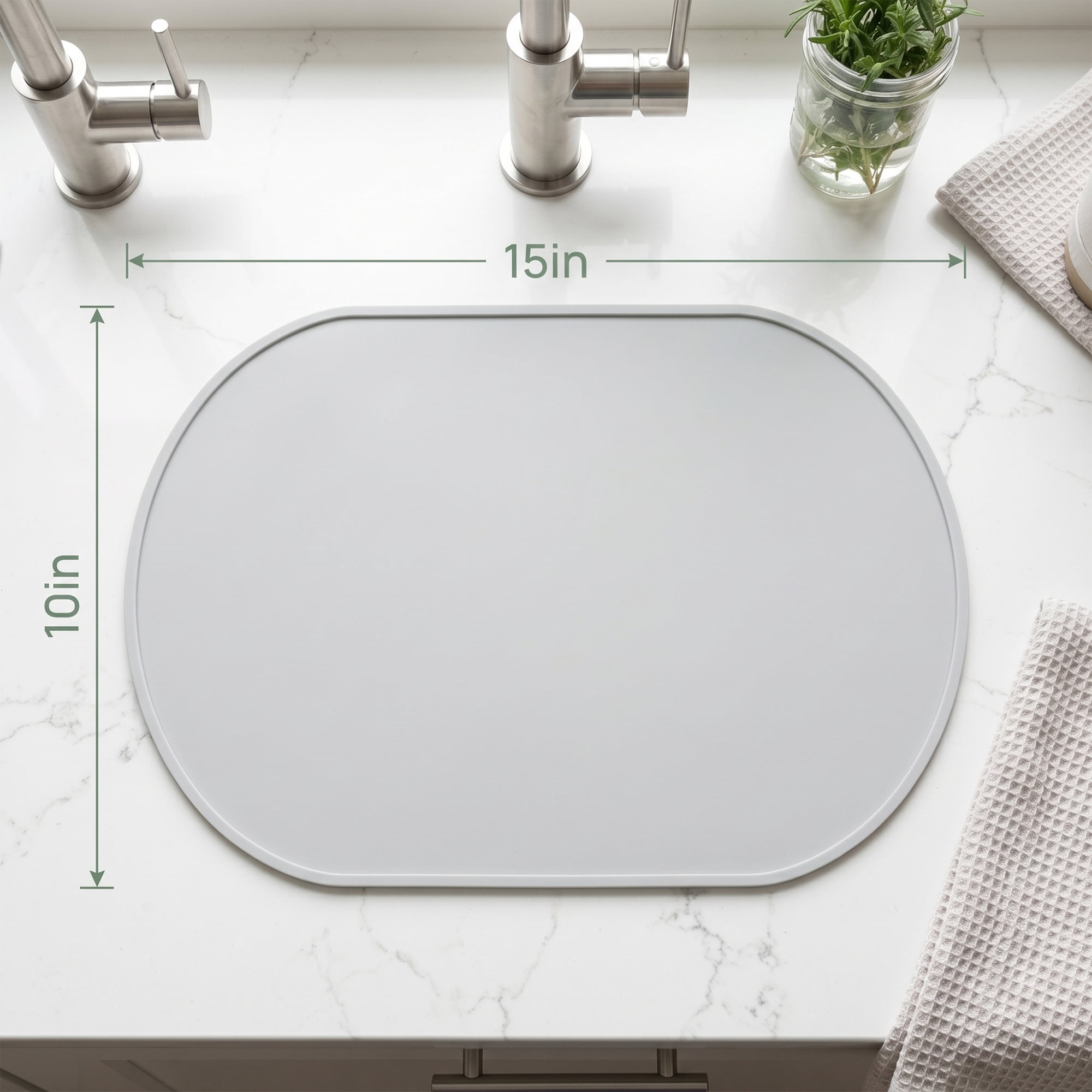 Unique Bargains 6 Pack Silicone Placemats for Kitchen Dining Table Decor Light Gray