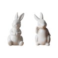 thumbnail image 1 of 2pcs Easter Rabbit Figurines Ceramic Craft Decorations for Desktop Ornaments, 1 of 8