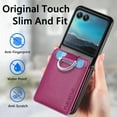 thumbnail image 4 of Allytech Wallet Case for Motorola Razr 40 Ultra Ultra,PU Leather Vintage RFID Blocking Ring Holder Shockproof Cards Slots Compatible Car Mount Phone Case for Motorola Razr 40 Ultra Ultra 6.9" - Purple, 4 of 7