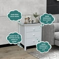 thumbnail image 3 of International Concepts Solid Wood Adult Bedroom Nightstand with 3 Drawers, White, 3 of 9
