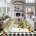 thumbnail image 3 of Large Area Rugs for Living Room Bedroom, Sunflowers 6'x9' Rug Washable Carpet Runner Indoor Outdoor, Spring Farmhouse Country Truck Floral Black Plaid Non Slip Floor Mats Rug for Kitchen, Playroom, 3 of 8
