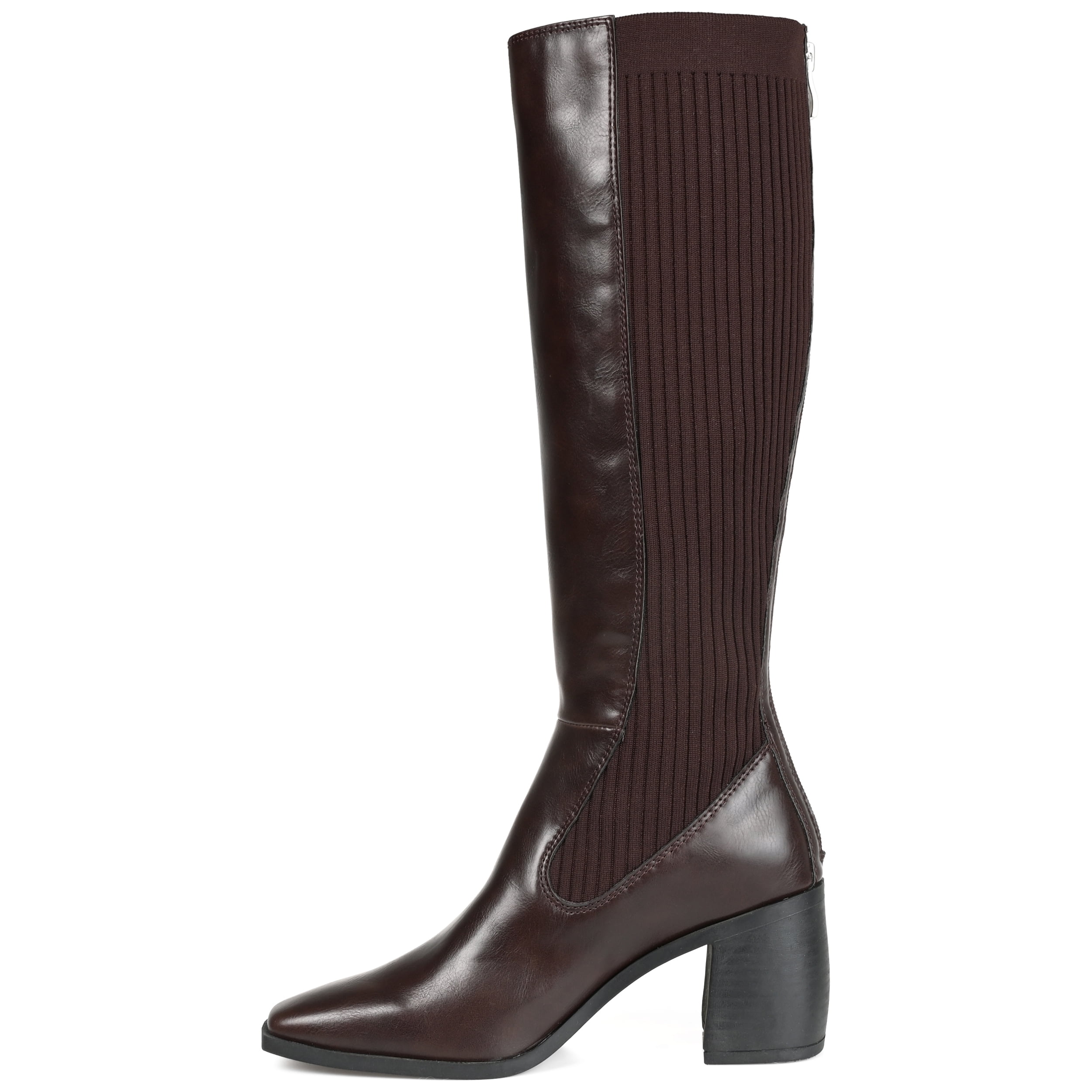 Journee Womens Winny Wide Calf Stacked Heel Knee High Boots