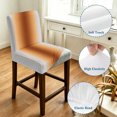 thumbnail image 4 of Dark Brown Grey Ombre Bar Stool Cover Set of 4, Modern Abstract Art Gradient Stretch Bar Chair Cover, Removable Washable Pub Counter Stool Chair Slipcover for Kitchen Dining Room Pub Cafe, 4 of 9