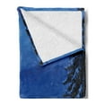 thumbnail image 2 of European Soft Flannel Fleece Throw Blanket, Photo of Winter Pine Trees Forest in European Woodland by the Mountains Nature Print, Cozy Plush for Indoor and Outdoor Use, 50" x 70", Blue, by Ambesonne, 2 of 5