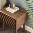 thumbnail image 7 of Contemporary Modern Urban Designer Bedroom Nightstand Accent Table, Wood, Natural Walnut Brown, 7 of 7