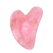 Rose Quartz Gua Sha, Heart Shaped Gua Sha Jade, Facial Guasha Tool, Real Jade Gua Sha Facial Massage Tool, Anti-aging/De-puffs/Define Jawline/Face Lifting/Glowing skin, 100% Natural Crystal,