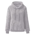 thumbnail image 3 of Sudadera con capucha Gibobby para Mujer de lana artificial Gris XL, 3 of 4
