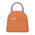 thumbnail image 1 of Disketp Orange And White Polka Dot Bolsa Térmica para Almuerzo, Lonchera con Abertura Amplia y Gran Capacidad, Organizador Reutilizable para Mujeres, Hombres y Adultos, 1 of 6
