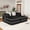 Black, variant on AOOWOW Home Contemporary Teddy Reclining Double Chaise Lounge Sectional Sofa Bed, Beige