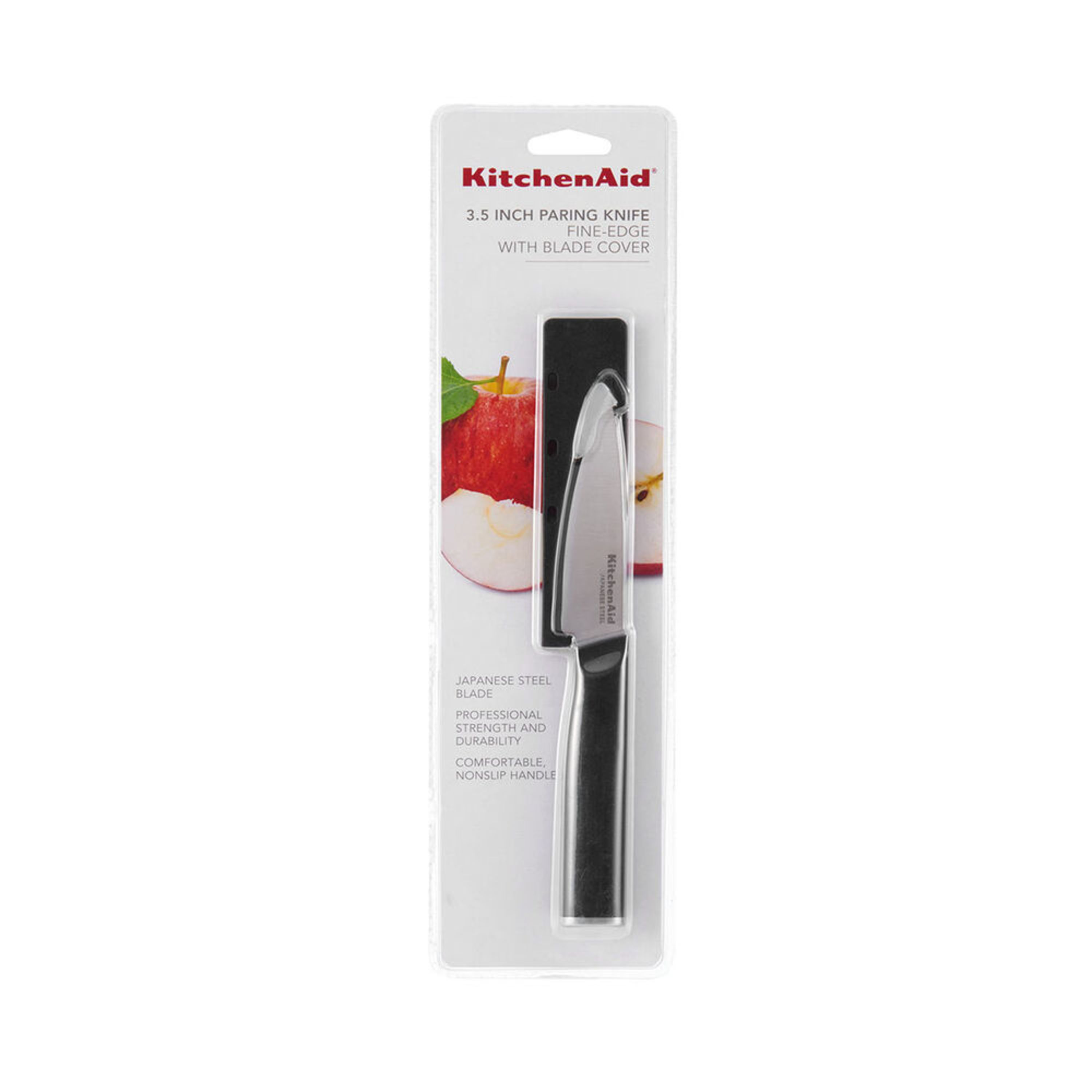 Kitchenaid Classic Paring Knife Black with Endcap and Blade Cover, 3.5-inch, Black