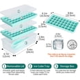 thumbnail image 2 of Ice Cube Tray With Lid and Bin,2*36 Nugget Food-grade Silicone Ice Tray,Flexible Ice Cube Molds Comes with Ice Container, Scoop and Cover (Green, 2*36 cubes Silicone suits), 2 of 5