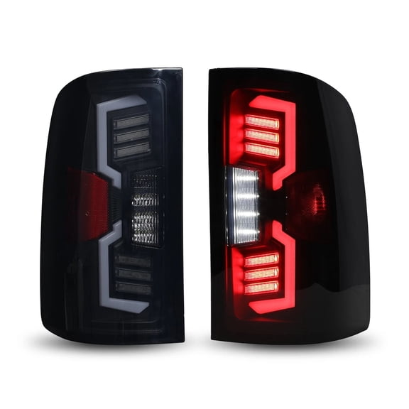 Pair LED Tail Lights Sequential For 2007-2013 GMC Sierra 1500 2500 3500HD Smoke