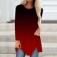 thumbnail image 3 of Mujeres Casual Gradiente Impreso Manga Larga Cuello Redondo Botones Irregular Pullover Blusa Tops Fridja fjkfkj1808, 3 of 5