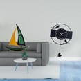 thumbnail image 2 of Figura de velero,Escultura de velero de hierro para decoración de oficina y hogar,Estatua de barco de escritorio para decoración de entrada de gabinete,Reloj de pared,Reloj de pared con, 2 of 8
