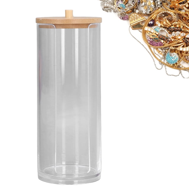 Contenedores de almacenamiento de hisopos Jadeshay Dispensador de almohadillas cosméticas Transparente