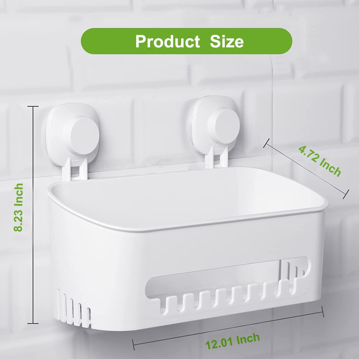 LUXEAR Shower Caddy Suction Cup 2 Pack Suction Shower Basket + Soap Dish  Holder NO-Drilling Removable One Second Installation Shower Organizer