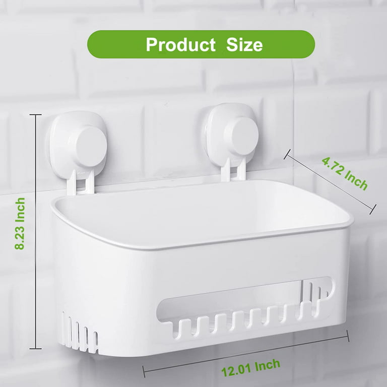 LUXEAR Shower Caddy Suction Cup NO-Drilling Removable Shower Shelf Powerful  Heavy Duty Hold up to 22lbs, Waterproof Storage Basket for Shampoo 