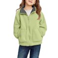 thumbnail image 2 of Kids Full Zip Fleece Jacket with Stand Collar and Elastic Cuffs for Boys and Girls Suitable for Daily Wear School Outdoor Activities, 2 of 6