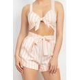 thumbnail image 4 of Tie-front Striped Crop Top & Belted Shorts Set, 4 of 5
