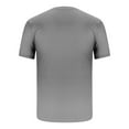 thumbnail image 6 of USNSM (M-5XL) Big and Tall Men's Round Neck Short Sleeve Patchwork Color Casual Athletic T-Shirt Top Shorts Set Gray S, 6 of 7
