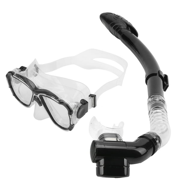 LUNETTES DE PLONGEE,Black--Masque de plongée avec tuba professionnel,  ensemble de lunettes de natation Anti buée pour adultes avec T