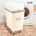 thumbnail image 6 of Seville Classics Cream Rolling Laundry Hamper, 6 of 7