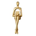 thumbnail image 1 of Estatua de pensador dorado, escultura decorativa abstracta, adorno para mejorar el enfoque, estante para escritorio de oficina, decoración para sala de estar y dormitorio., 1 of 8