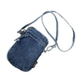 thumbnail image 4 of Bolso bandolera de mezclilla, moderno bolso de hombro de mezclilla para ir al trabajo, ideal para fiestas de vacaciones de . Azul oscuro, 4 of 9