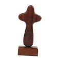 thumbnail image 5 of jicheng Cross Statue Wood Figurine with Base Collection Sculpture Tabletop Ornament for Hallway Housewarming Desktop Fireplace Family Dark Brown, 5 of 9