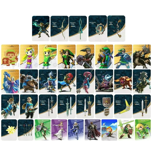 Tarjeta de vinculación del juego Breath of The Wild NFC Chip The Legend of Zelda para regalo de niños (38 piezas Mini)