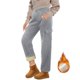 thumbnail image 3 of Gibobby Pantalones mujer moda Pantalones De Ropa De Trabajo Para Mujeres En Otoño E Invierno Felpa Y Engrosamiento Pantalones Deportivos Casuales De Talle Sueltos(Gris,M), 3 of 4