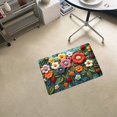 thumbnail image 4 of Floral Velvet Door Mat Luxe Wool Rug For Entryway And Bathroom Durable Dirt -, 4 of 6
