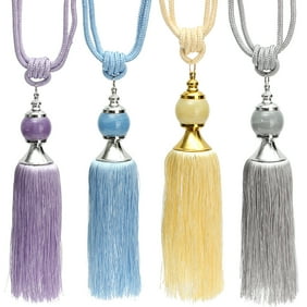 2pcs Home Decorative Accessories Tassel Beaded Curtain Tiebacks