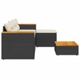 thumbnail image 3 of vidaXL 3 Piece Garden Sofa Set with Cushions Black Poly Rattan, 3 of 5