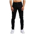 thumbnail image 2 of Qepwscx Men's Jeans Stretchy Slim Fits Stight Leg Jeans Pants for Men Lightweight Pants Jogging Denim Jeans for Men with Pockets Streetwear, 2 of 3