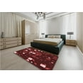 thumbnail image 5 of Ahgly Company Machine Washable Indoor Square Transitional Chestnut Red Area Rugs, 7' Square, 5 of 7