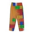 thumbnail image 3 of Lsque Colorful Building Blocks A Print Women's Pajama Pants, Lounge Pant - Comfortable Home Wear,Elastic Waistband, Stylish Design-Small, 3 of 9