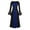 Blue, variant on Retro Dress Short Sleeve Round Neck Dress Women Mesh Bell Sleeve Dress For Women Casual Dresses For Women Gothic Retro Dark Long Dress Hot Pink